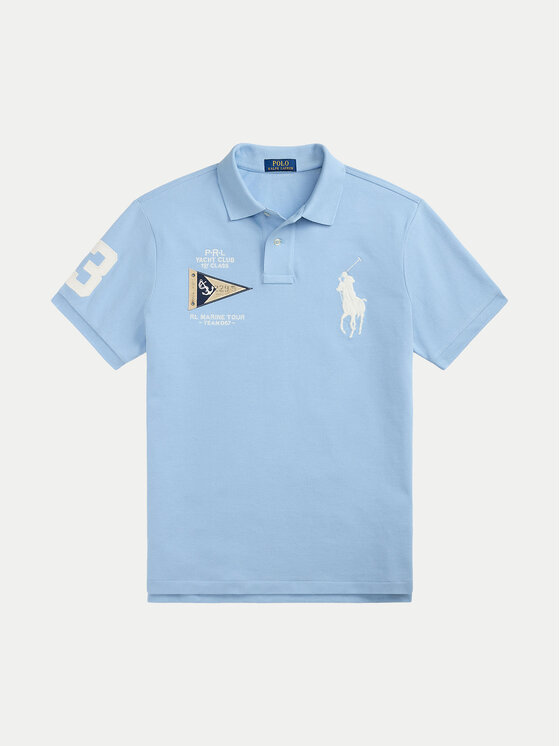 Polo Ralph Lauren Polo Ralph Lauren Polo marškinėliai 710B21921002 Šviesiai mėlyna Custom Slim Fit