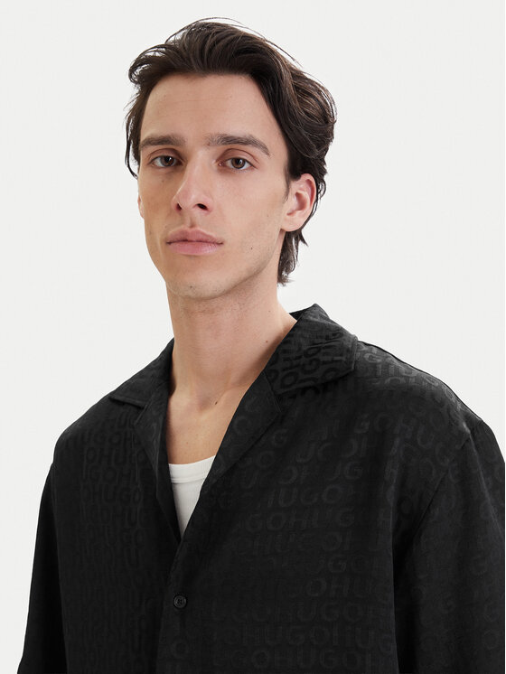 HUGO HUGO Сорочка Espino 50560614 Чорний Oversize