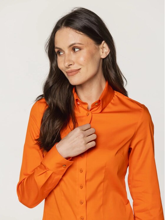 Willsoor Willsoor Koszula 61503 Pomarańczowy Slim Fit