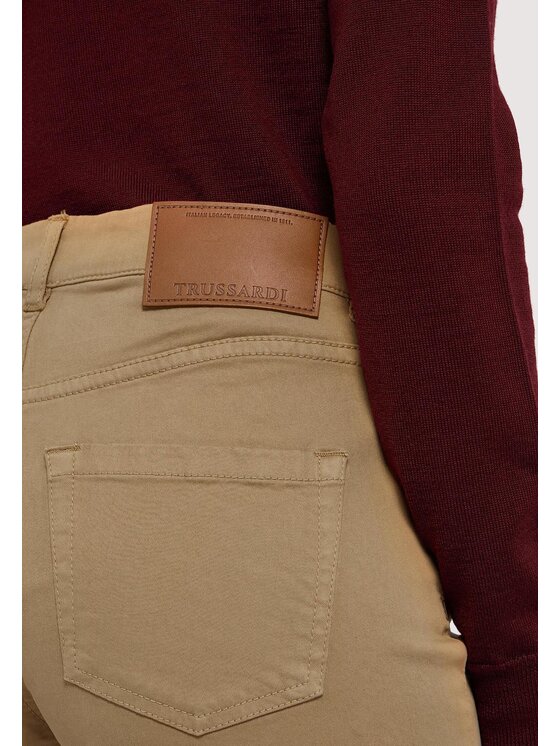 Trussardi Trussardi Pantaloni di tessuto P7019100290N035 Écru Slim Fit