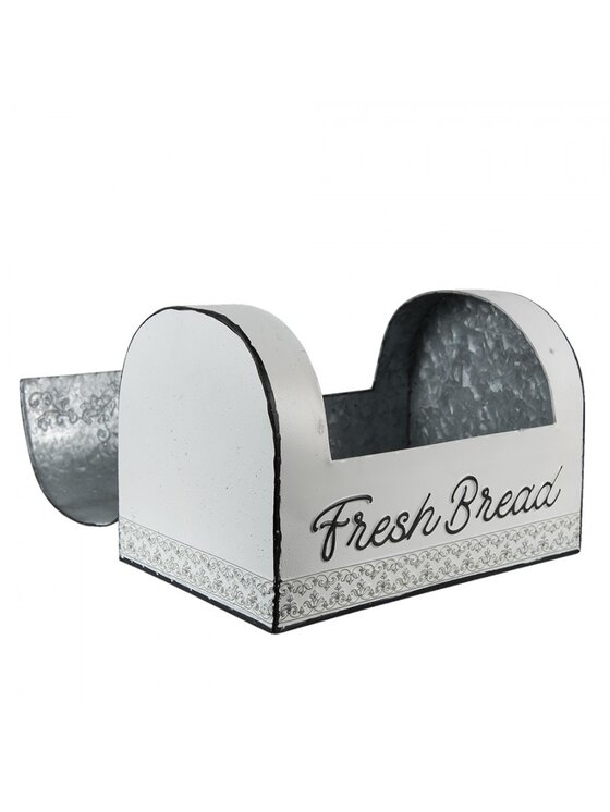 MIAhome MIAhome Chlebak metalowy retro Fresh Bread Biały