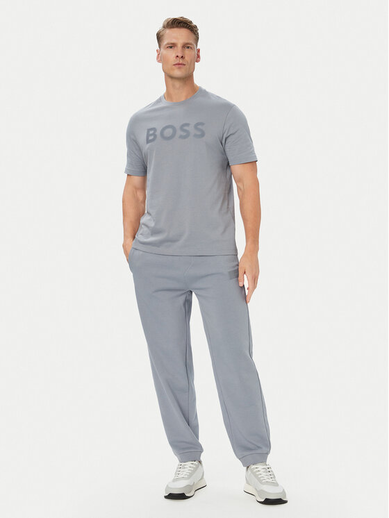 BOSS BOSS T-Shirt Structure Logo 50566883 Šedá Regular Fit