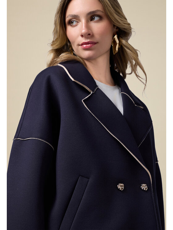 Oltre Oltre Cappotto 8140J000207N0Z4 Blu Regular Fit