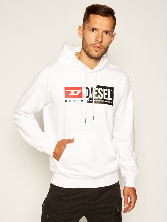 Diesel Felpa S Girk Hood Cuty A00339 0IAJH Bianco Regular Fit Modivo