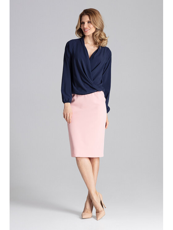 FIGL FIGLFIGL Blusa M659 Blu scuro Regular Fit