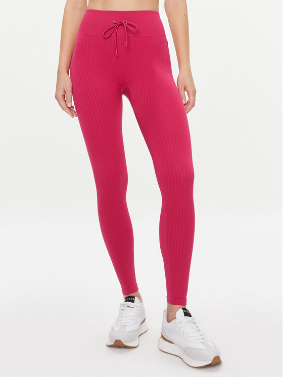 Guess Guess Leggings Rib-Seamless V4RB00 Z3CC0 Ružičasta Slim Fit
