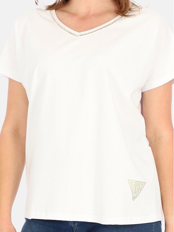 Perso Perso T-Shirt TCE241000F Bílá Regular Fit