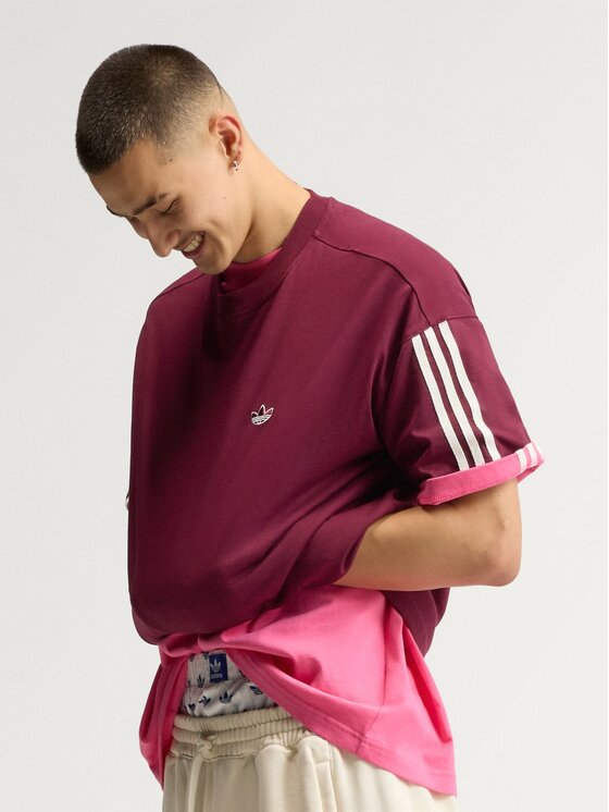 adidas adidas T-Shirt 173141 Czerwony ciemny Oversize