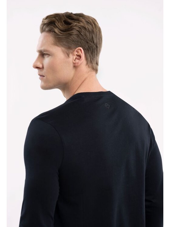 Volcano Volcano Longsleeve L-MONO Granatowy Regular Fit