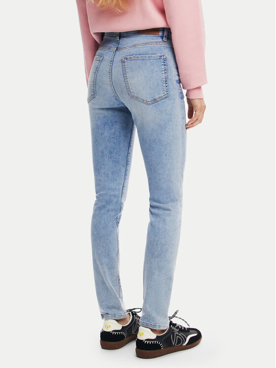 Desigual Desigual Blugi Aina 24WWDD19 Albastru Skinny Fit