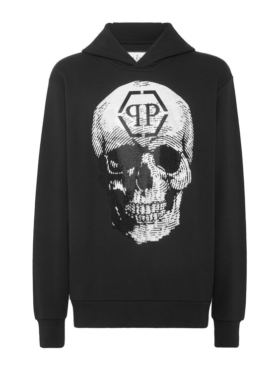 PHILIPP PLEIN PHILIPP PLEIN Mikina 1333 Čierna Regular Fit