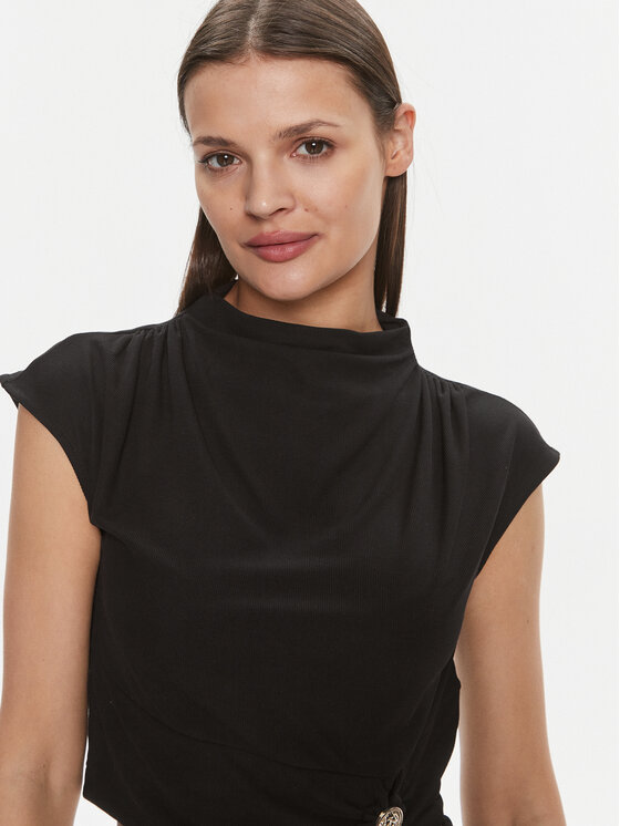 Guess Guess Bluse W4RP40 KAQL2 Schwarz Slim Fit