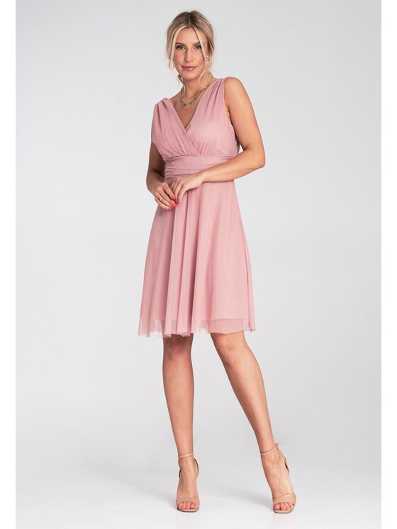 FIGL FIGL Koktejlové šaty M1207 Ružová Flared Fit