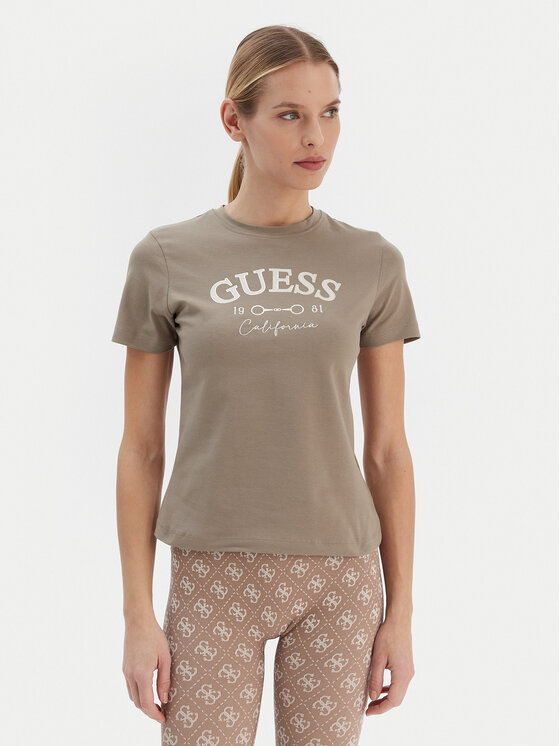 Guess Guess Tricou V6RI02 J1314 Bej Regular Fit