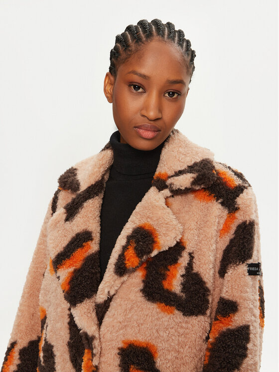 Frieda & Freddies Frieda & Freddies Кожено палто 3818 Бежов Regular Fit