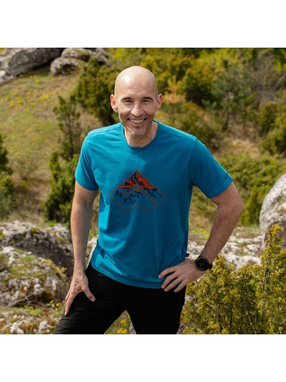 Alpinus Alpinus T-Shirt Mersmel Niebieski Regular Fit