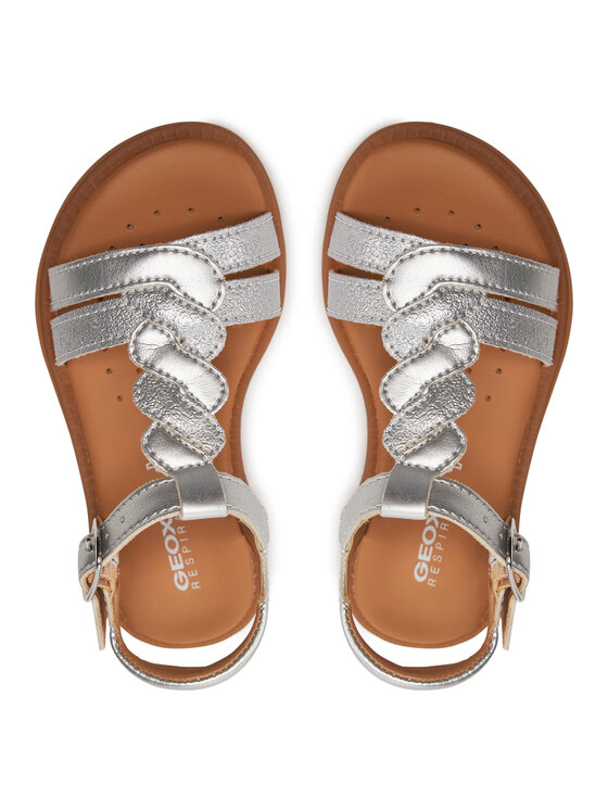 Geox Geox Sandály J Sandal Karly Girl J4535H 0NFQD C1007 M Stříbrná