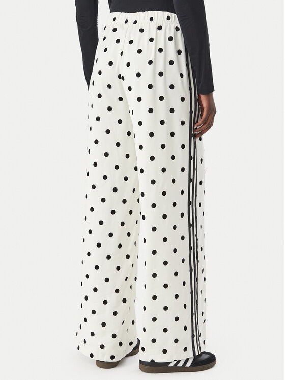 adidas adidas Spodnie dresowe Satin Polka Dots Wide Leg Pant KV1168 Kremowy Relaxed Fit