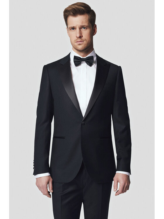 Lancerto Lancerto Garnitur Harwich GA073124000025 Czarny Slim Fit