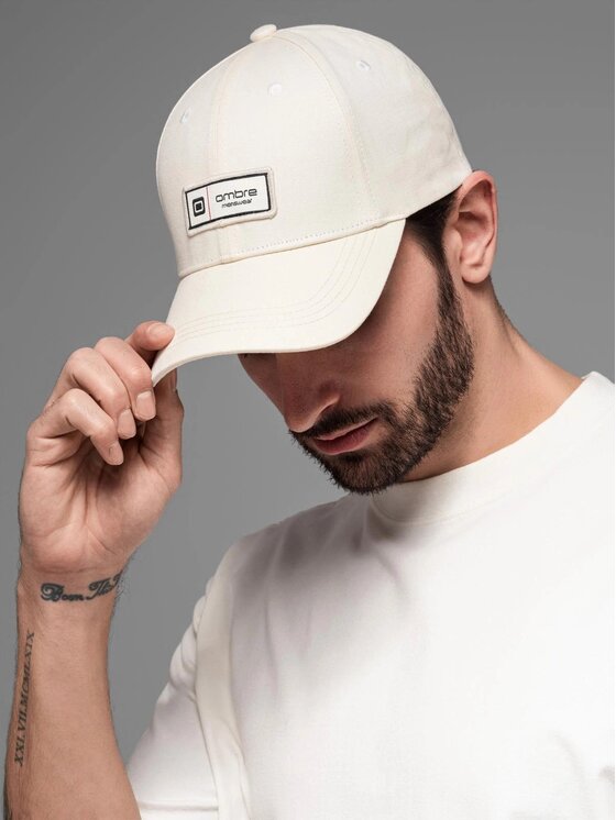 Ombre Ombre Czapka z daszkiem OM-ACCS-0103 Écru