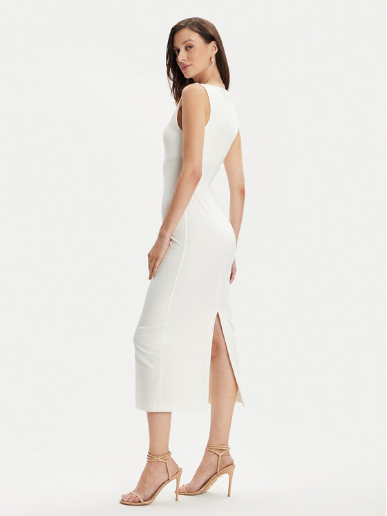 ViCOLO ViCOLO Sukienka codzienna TB0109 Écru Slim Fit