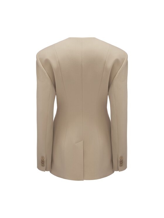 La Mania La Mania Marynarka VINTAGE Beżowy Classic Fit