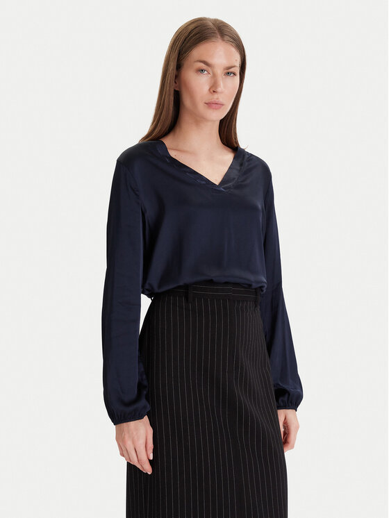 Maryley Bluzka 25IB824/18BL Granatowy Regular Fit