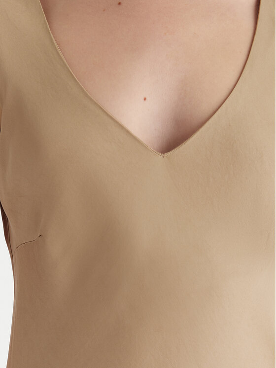 ViCOLO ViCOLO Коктейлна рокля TF0247 Бежов Regular Fit