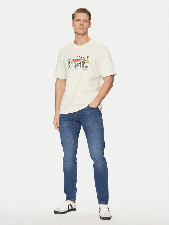 Jack&Jones Jack&Jones Majica Machester 12273549 Écru Relaxed Fit