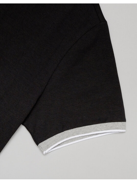 Borgio Borgio T-Shirt gerbini Czarny Slim Fit