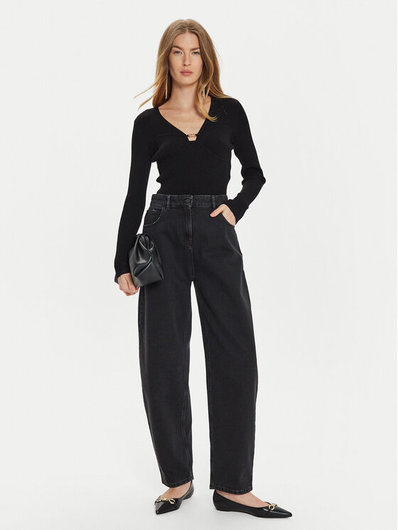 TWINSET TWINSET Πουλόβερ 242TP3132 Μαύρο Slim Fit