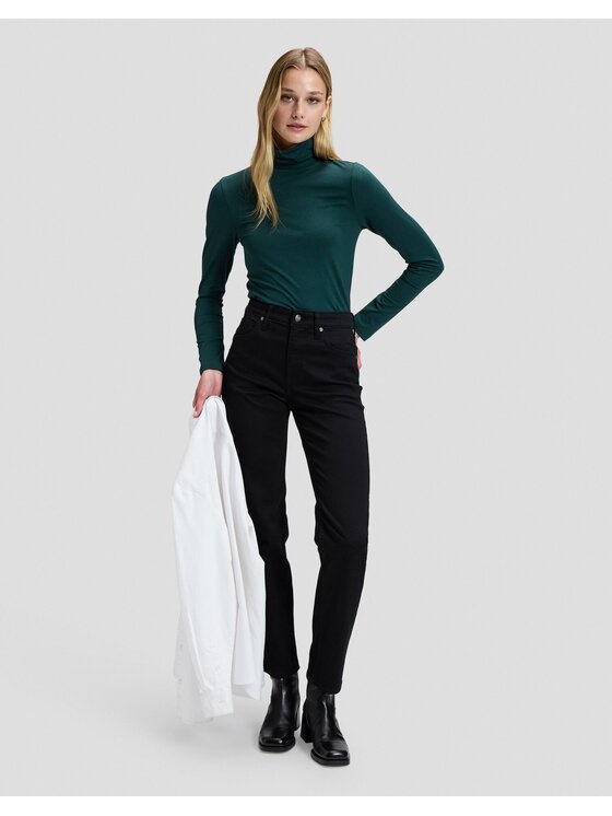 Lee Lee Sweter LS TURTLE NECK Zielony Slim Fit