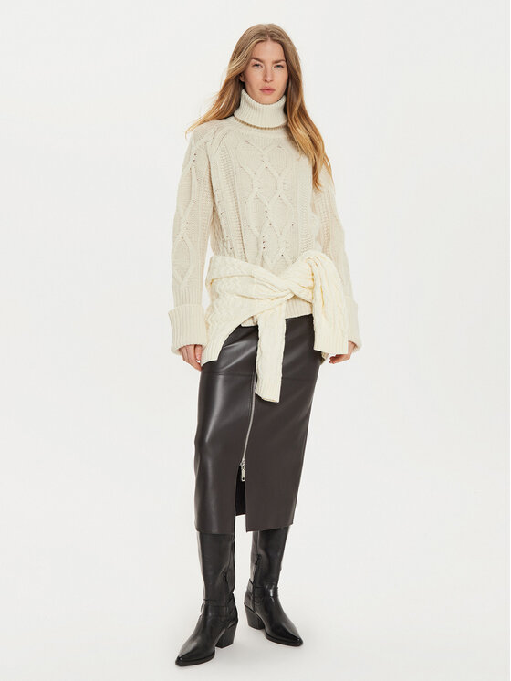 MAX&Co. MAX&Co. Bluză cu gât 2426366114200 Écru Regular Fit