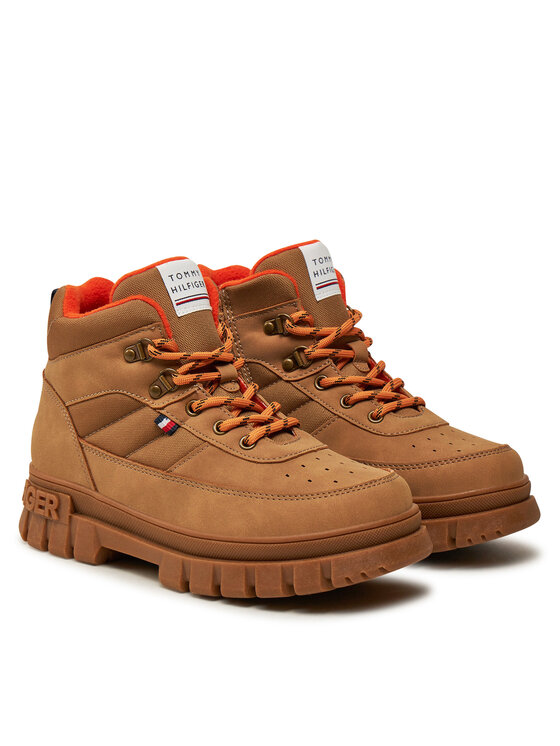 Tommy Hilfiger Tommy Hilfiger Μποτίνια Lace-Up Bootie T3X5-33707-1492 S Καφέ