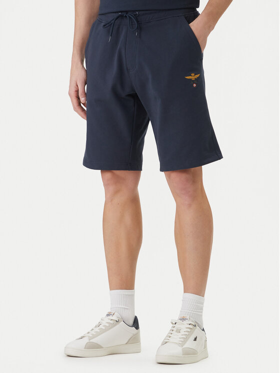 Aeronautica Militare Pantaloni scurți sport 261BF0032UF00674 Bleumarin Regular Fit