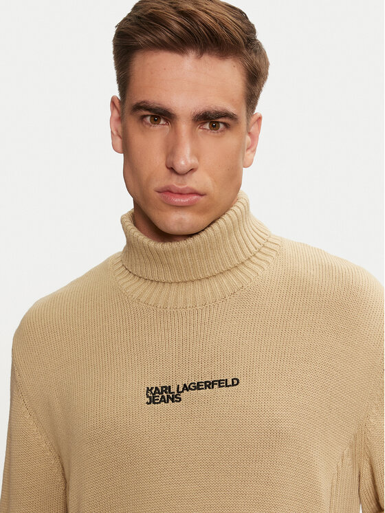 Karl Lagerfeld Jeans Karl Lagerfeld Jeans Rollkragenpullover 246D2000 Beige Regular Fit
