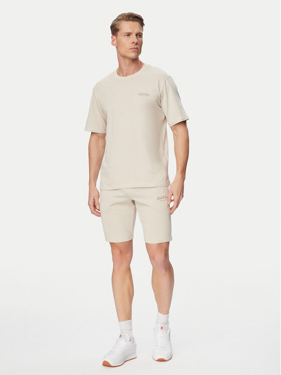 Jack & Jones Jack & Jones Set T-Shirt und Shorts Archive 12297642 Beige Relaxed Fit