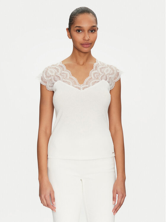 Morgan Morgan Bluse 222-DELO Weiß Regular Fit