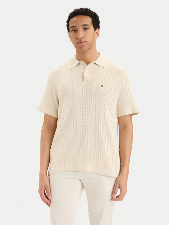 Tommy Hilfiger Tricou polo MW0MW42770 Crem Regular Fit