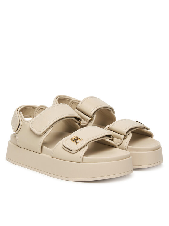 Tommy Hilfiger Tommy Hilfiger Sandály Leather Sporty Platform Sandal FW0FW09119 Béžová
