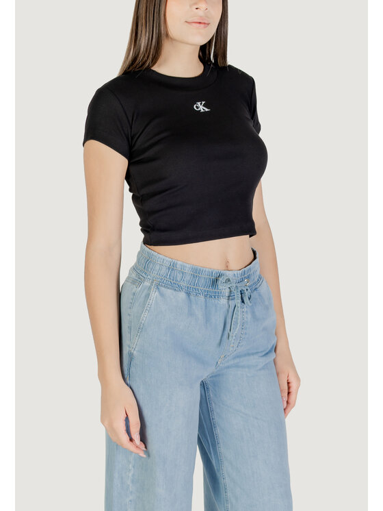 Calvin Klein Jeans Calvin Klein Jeans T-shirt CK RIB BABY TEE Nero Rib Fit