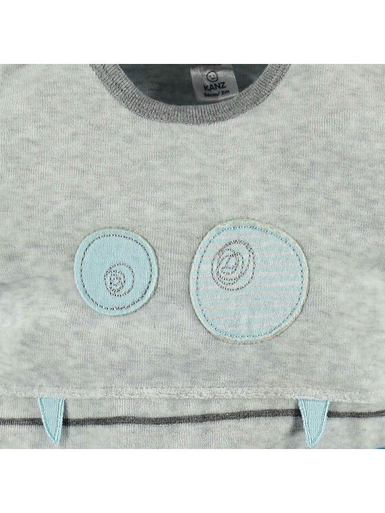 Kanz Kanz Komplet body i śpiochy 1645277-8140 Szary Basic Fit