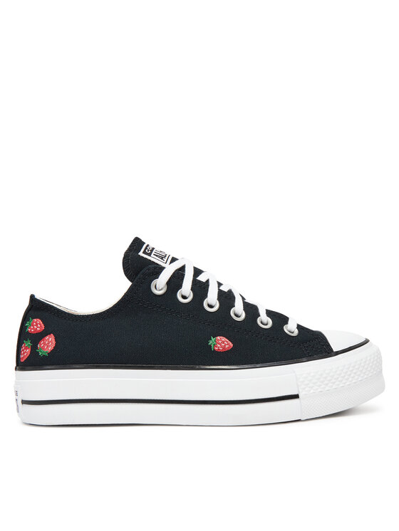Converse Converse Plátěnky Chuck Taylor All Star Lift Platform Embroidered Strawberries A14935C Černá