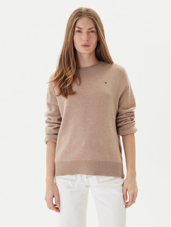 Tommy Hilfiger Tommy Hilfiger Пуловер WW0WW46438 Бежов Regular Fit