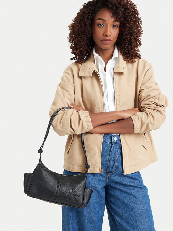 Calvin Klein Geantă Pockets Monologo Crossbody LV04F3687G Negru