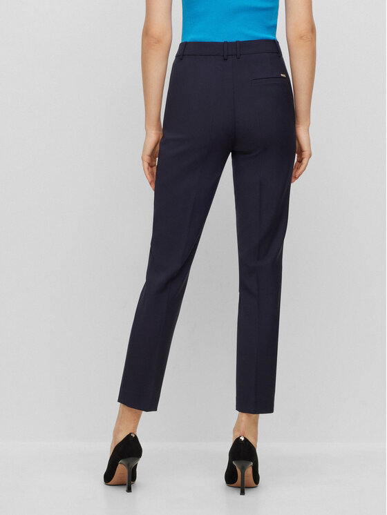 BOSS Boss Hlače iz tkanine 50490051 Mornarsko modra Regular Fit