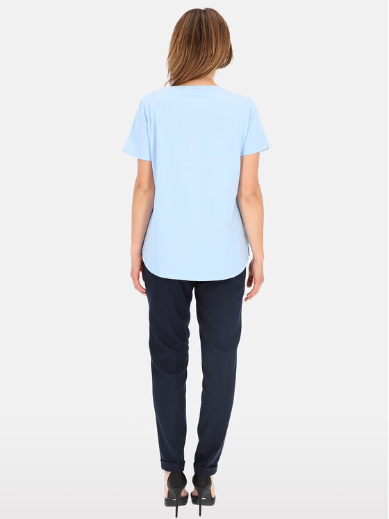 Perso Perso T-Shirt TCE245281F Světle modrá Regular Fit