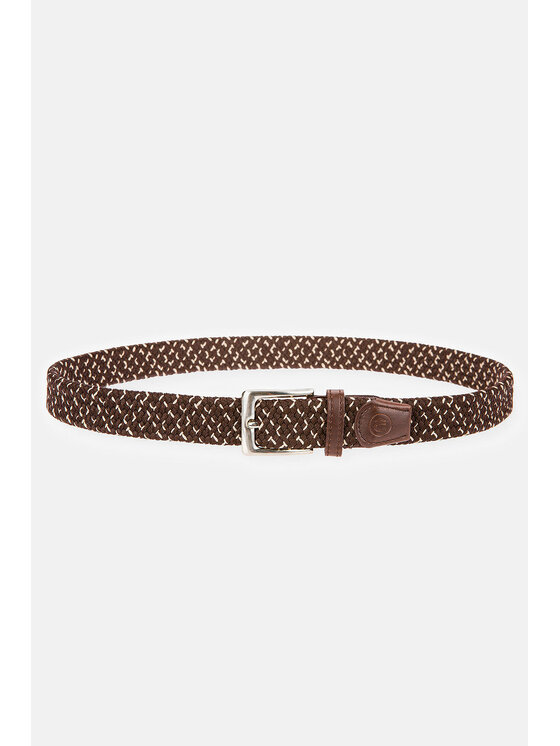 Lancerto Lancerto Pasek Męski Braid Brązowy