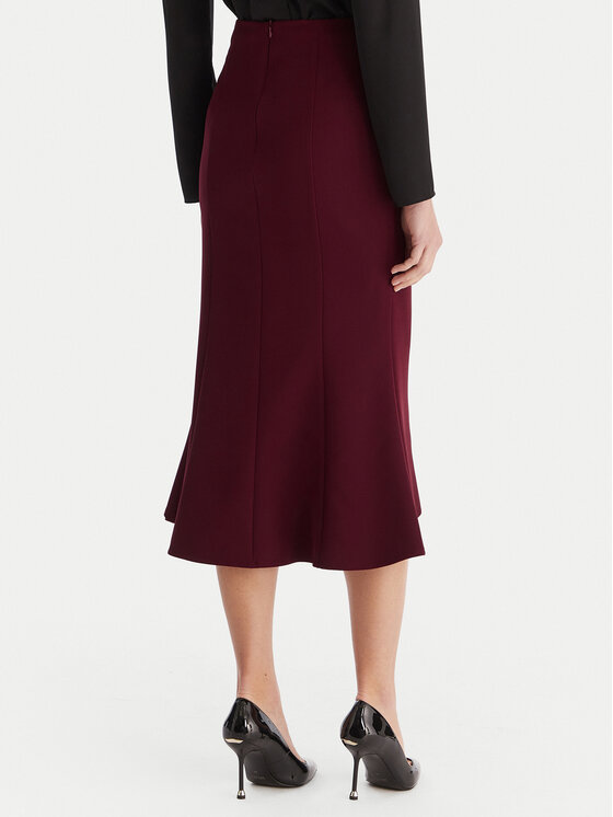 ACCESS FASHION ACCESS FASHION Spódnica midi 54-6027-168 Bordowy Regular Fit