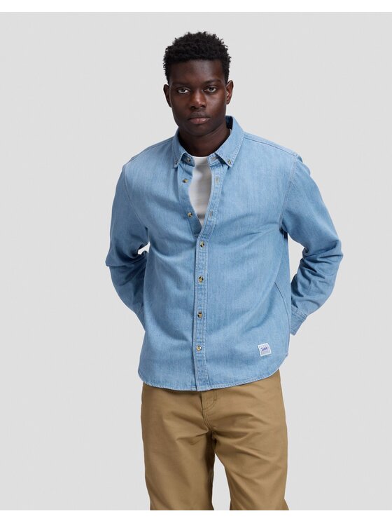 Lee Lee Koszula WORKWEAR BUTTON DOWN Niebieski Relaxed Fit